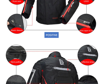 Waterproof Motorcycle Jacket Pant Suit Cold-proof Motorbike Jacket Men Motocross Riding Clothing CE Protective Gear Size M-5XL