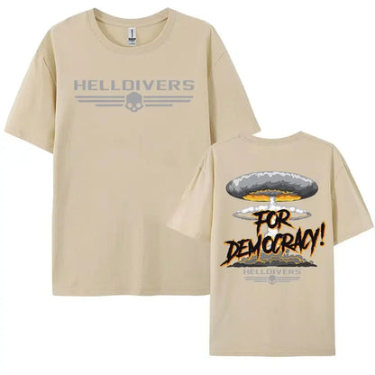Hot Sale Helldivers for Democracy Graphic t shirt men Summer fashion Casual Short Sleeve Retro Trend Cool streetwear T-Shirts.
