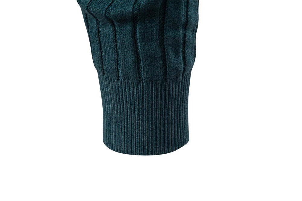 AIOPESON Men's Turtleneck Sweater Solid Color with Striped Pullover Warm Knitwear Winter Basic Casual High Quality Sweater Male