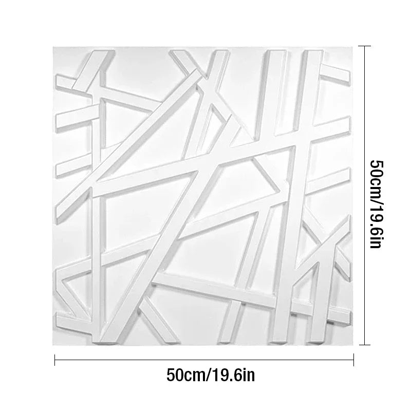 12pcs 50cm 3D wall panel Geometric lines 3D wall sticker wallpaper mural diamond design decor tile 3D mold 90's aesthetic room