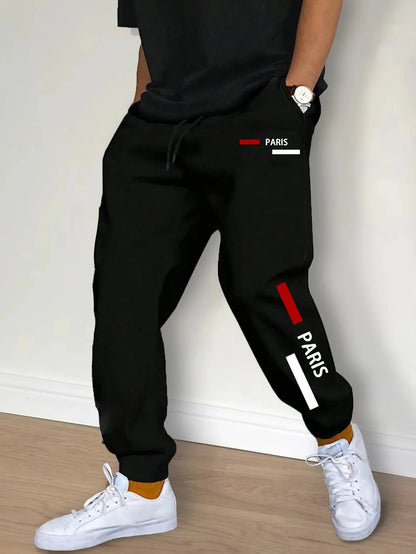 Hot Sales Autumn Mens Sweatpants Paris Printed Sports Pants Fitness Jogger Trousers Daily Casual Exercise Male Pants Fall Winter.