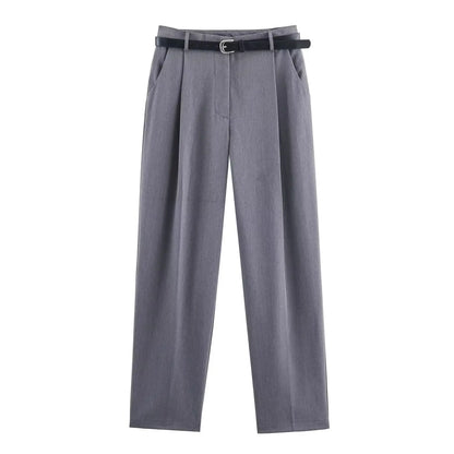 HH Frau Mode Vielseitige Lange Ärmel Zweireiher Tasche Dekoration Blazer + High Street Casual Pendeln Hose 2-teiliges Set