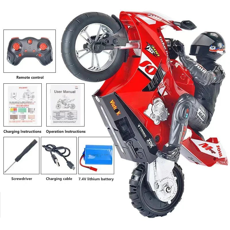 RC Stunt Motorcycle Car 1/6 High Speed Motorbike Model 2.4G Radio Control Car Remote Controlled Toy Drift Cars Toys For Boys Kid.