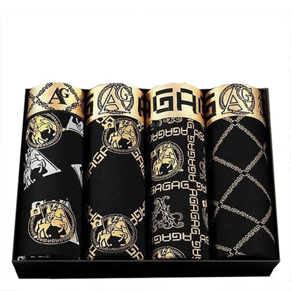 4 teile/satz männer Unterwäsche Sexy Boxer Antibakterielle Atmungsaktive Soft Print Männer Boxer Shorts Mode Jungen Dünne Flache Ecke Höschen