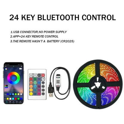 RGB LED Streifen Licht 5050 Bluetooth APP IR Fernbedienung USB 1M 2M 3M 4M 5M 10M 15M 20M 25M 30M Festival Deco Hintergrundbeleuchtung Für Zuhause.