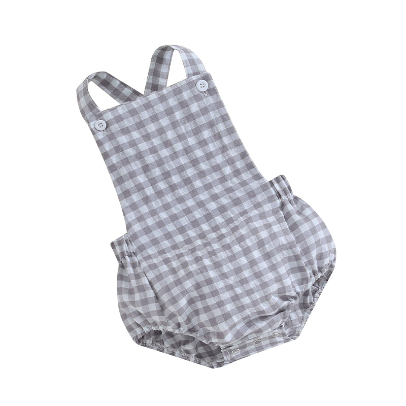 Tregren 0-24M Neugeborene Baby Mädchen Jungen Sommer Bodys Ärmel Plaid Gestreiften Muster Druck Overalls Säuglingsspiel Outfits.