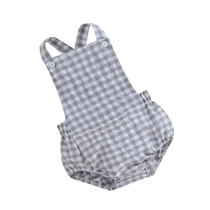 Tregren 0-24M Neugeborene Baby Mädchen Jungen Sommer Bodys Ärmel Plaid Gestreiften Muster Druck Overalls Säuglingsspiel Outfits.
