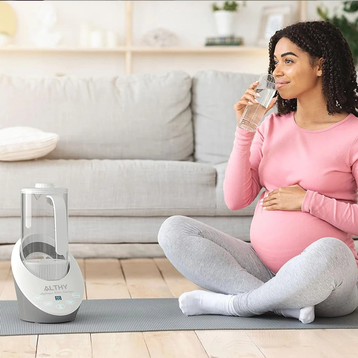 ALTHY Hydrogen Water Pitcher Generator Machine Bottle Jug Kettle SPE PEM Technology. Balanced Water PH Calcium Sulfite filter.