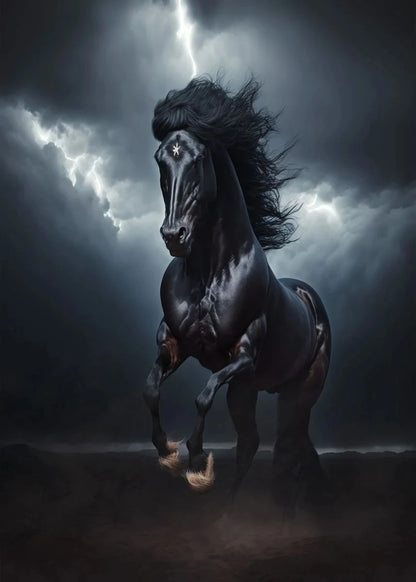 Black and White Wild Horses Canvas Paintings on The Wall Art Posters Prints Wall Picture Modern Animals Art Room Home Decor