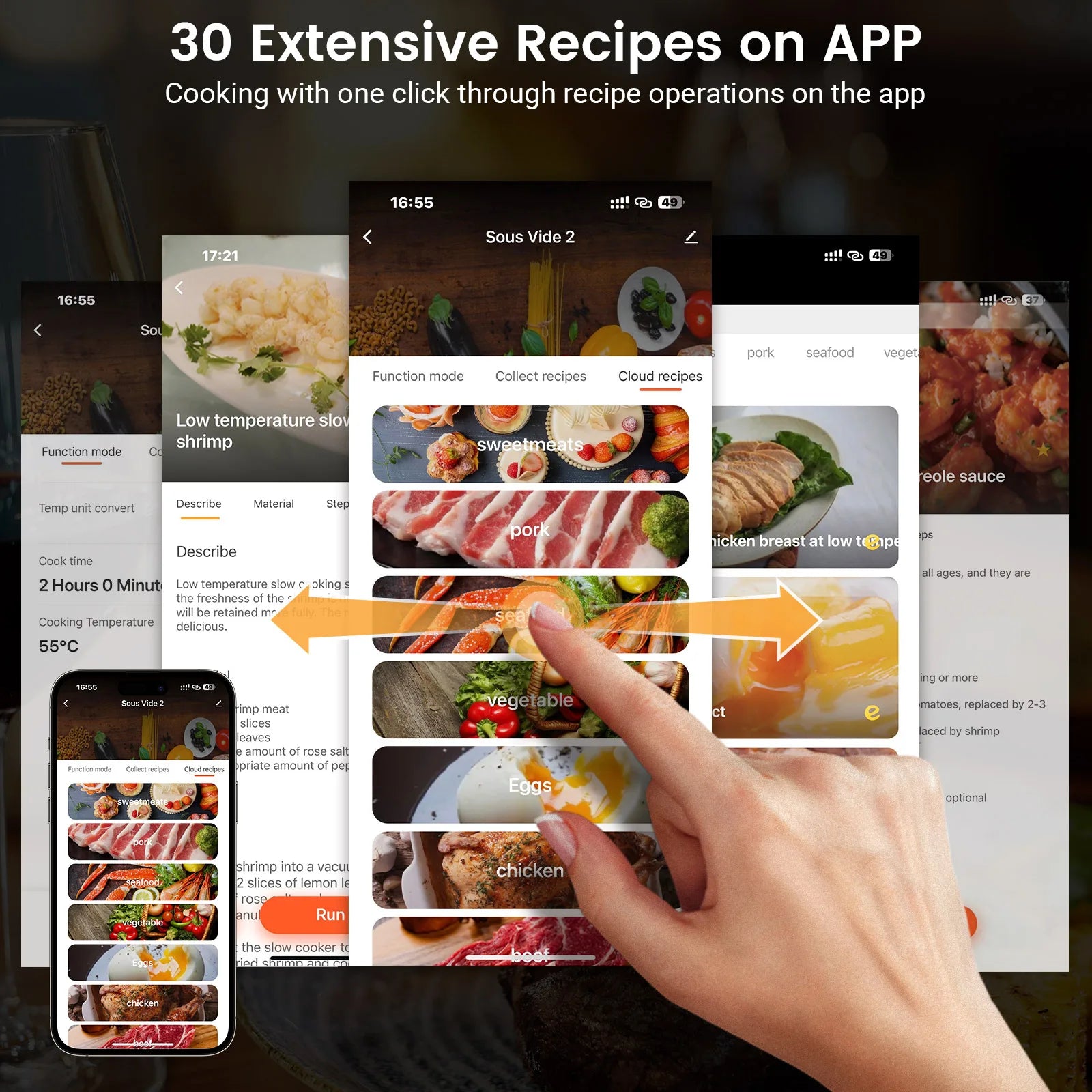 BlitzHome SV2209 1100W Sous Vide Cooker WIFI APP Control Thermal Immersion Circulator Machine with Digital LCD Display Time EU.