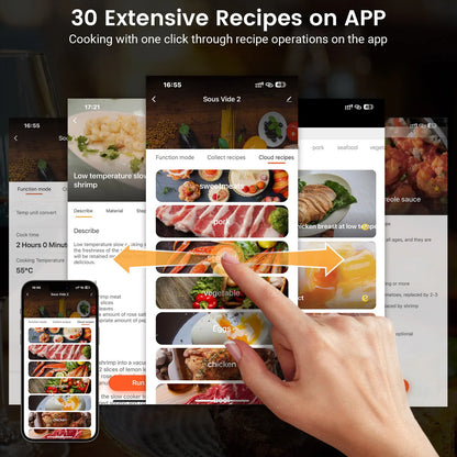 BlitzHome SV2209 1100W Sous Vide Cooker WIFI APP Control Thermal Immersion Circulator Machine with Digital LCD Display Time EU.