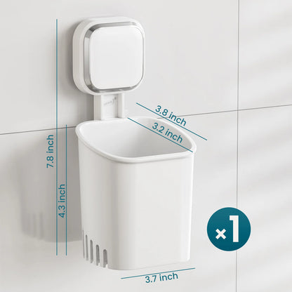 TAILI Zahnbürstenhalter mit Saugnapf für die Dusche, bohrfrei, abnehmbare Zahnpasta, selbstentleerender Rasiererhalter, Organizer für Badezimmer