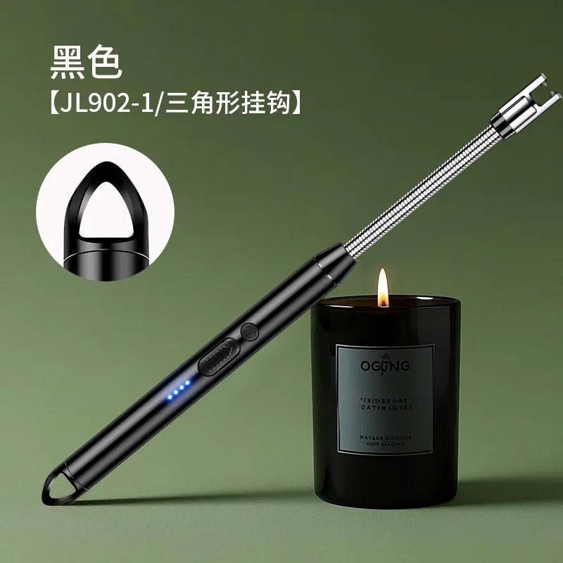 2025 Windproof Kitchen Electric USB Lighter Long Candle BBQ Gas Stove Ignition Camping Rechargeable Arc Flameless Plasma Lighter.