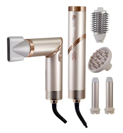 Tinsol 5in1 Multi-function hair dryer curling iron portable foldable hair dryer negative ion hair care curling iron styling set