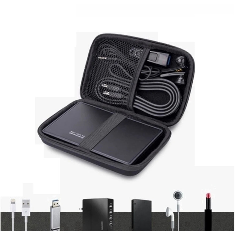 2.5 Inch HDD Box Bag Case Portable Hard Drive Bag for External Portable HDD hdd box case Cable storage Bag Protection Black/Blue.