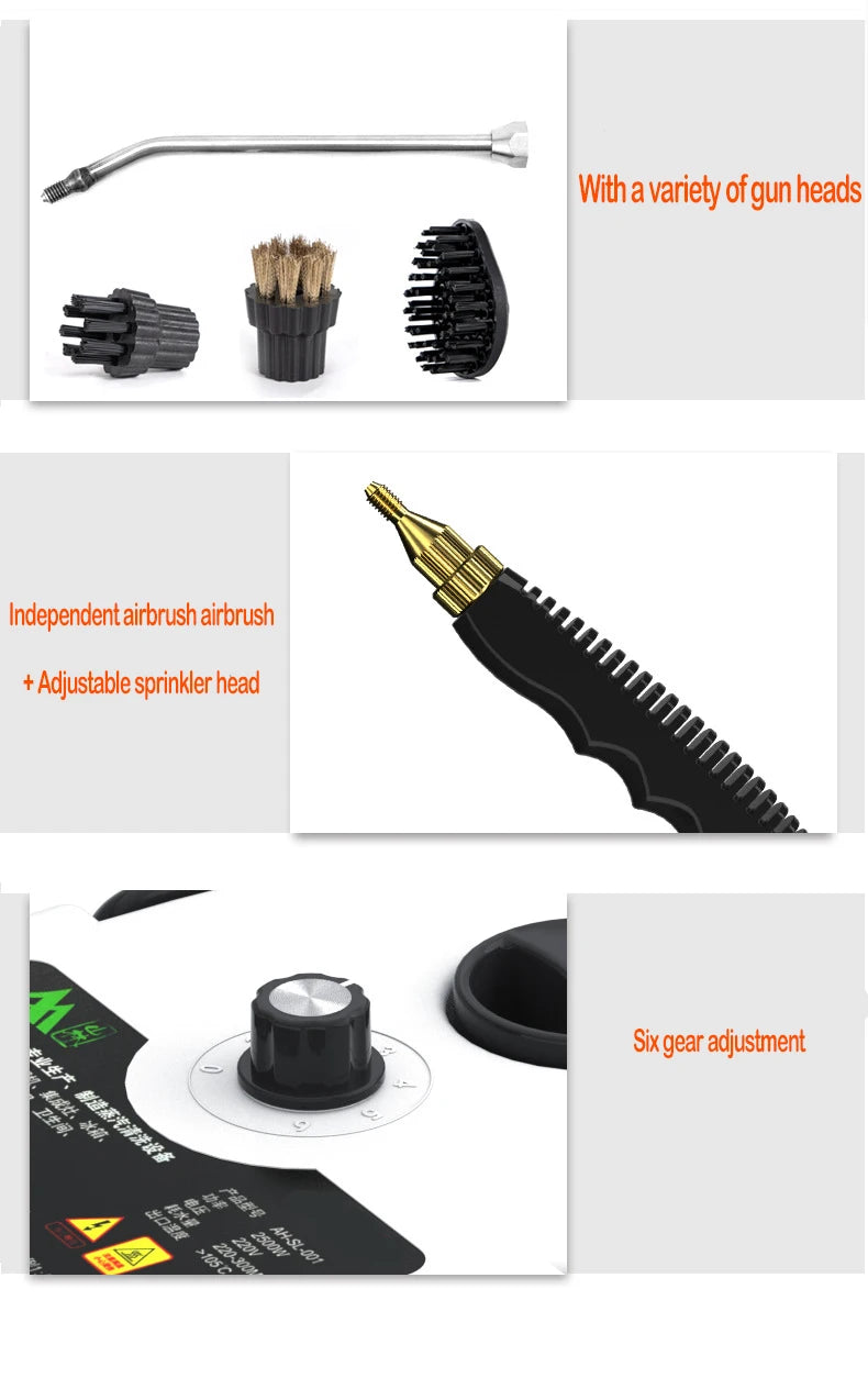 Steam Cleaner High Temperature Sterilization Air Conditioning Kitchen Hood Home /Car Steaming Cleaner 110V US Plug /220V EU Plug.