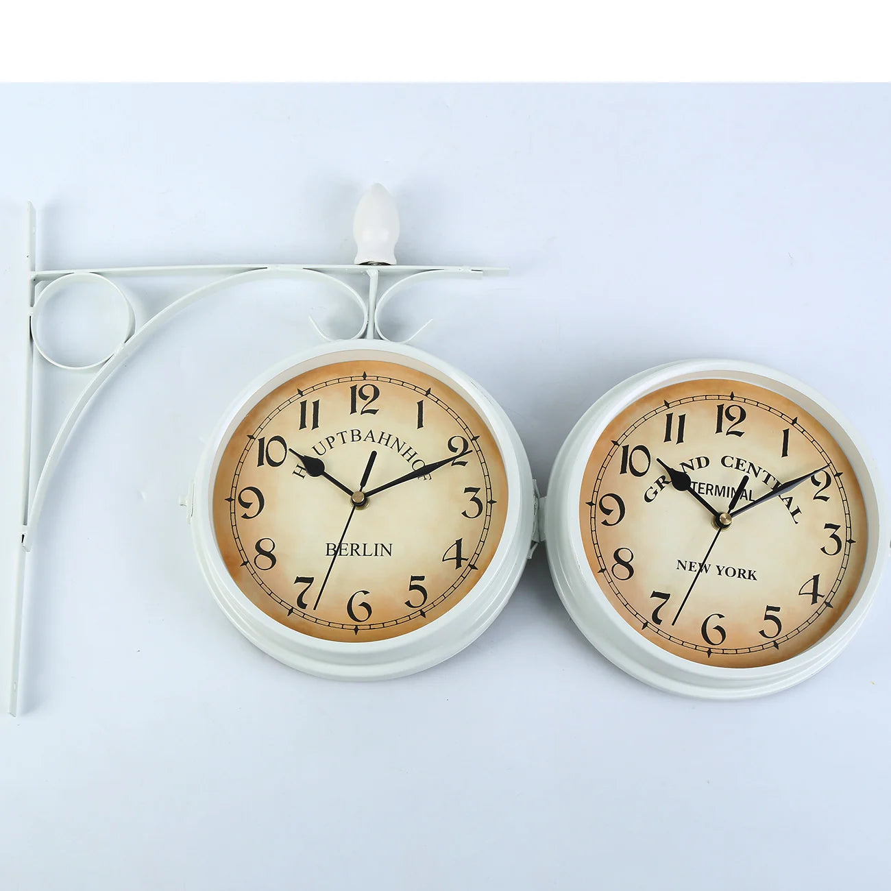 Stationsuhr Doppelseitige Wanduhr Runde Mount Wand Outdoor Garten Dekor Wanduhr Dia 25cm für Weihnachten Home Geschenke