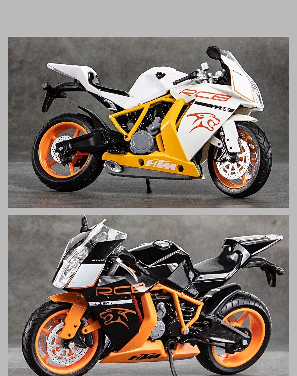 1:12 Scale KTM RC8 Alloy Motorcycle Model Diecast Car Toys for Boys Birthday Gift Toys Car Collection.