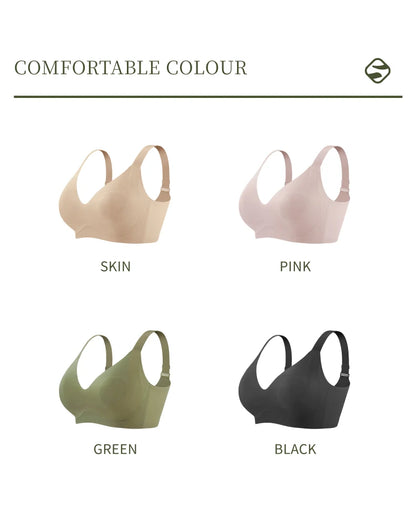 SUJIIN Wireless Plus Size Bras Women Anti-sagging Comfortable Breathable Soft Support Bralettes Big Breasts Push Up Bra MX219A.