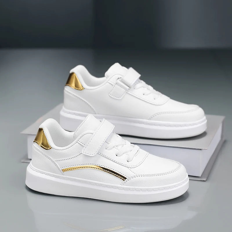 White Children Sneaker Boys Shoes PU Leather Casual Sports Kids School Skate Shoes Luxury Autumn Tennis Sneaker for Boy.