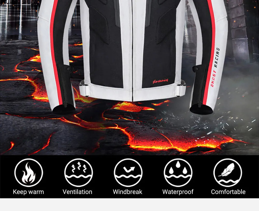 Waterproof Motorcycle Jacket Pant Suit Cold-proof Motorbike Jacket Men Motocross Riding Clothing CE Protective Gear Size M-5XL.