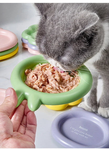 Cat Ceramic Food Basin Pet Small Size Canned Snack Feeding Dish Bowls Puppy Cute Eating Feeders Kitten Supplies.