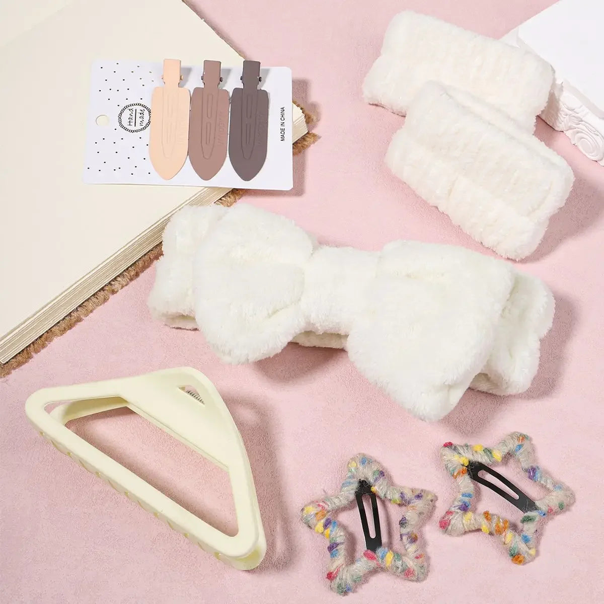 58-Piece Hair Accessories Set Butterfly End Hair Ties Shark Clip Flower Hair Grips Hair Bands Hair Accessories for Women Girls.