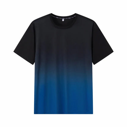 Men's Gradient T-shirt Plus Size 7XL 110-175KG Loose Short Sleeve Tees Men Fashion Round Collar Leisure Oversized Tops.