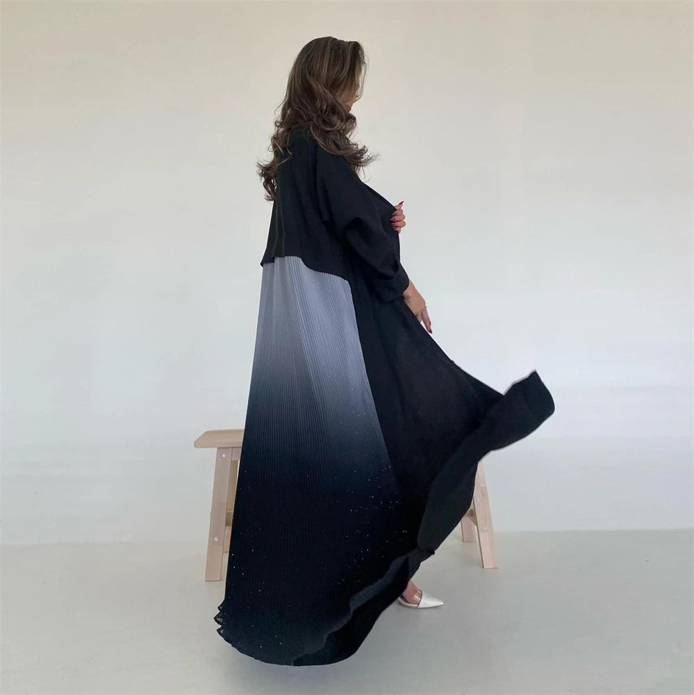 Ramadan Open Chiffon Kimono Abaya Damen Dubai Kaftan Muslim Coat Prayer Clothes Women Djellaba Kebaya Robe Femme Musulmane.