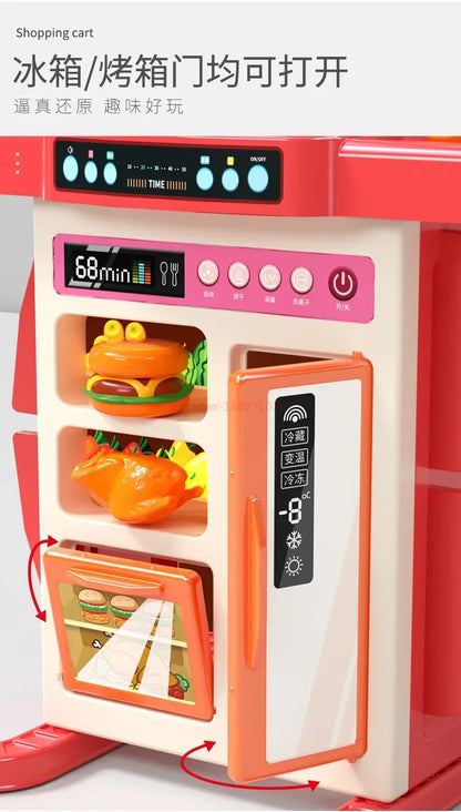 Children's Home Cooking Simulator Kitchen Set Kitchen Girls Cooking Spray Dining Table Toys Christmas Gifts