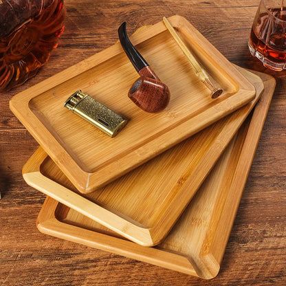Multifunctional Bamboo Wooden Tobacco Cone Holder Portable Herb Rolling Tray Cigarettes Accessories.