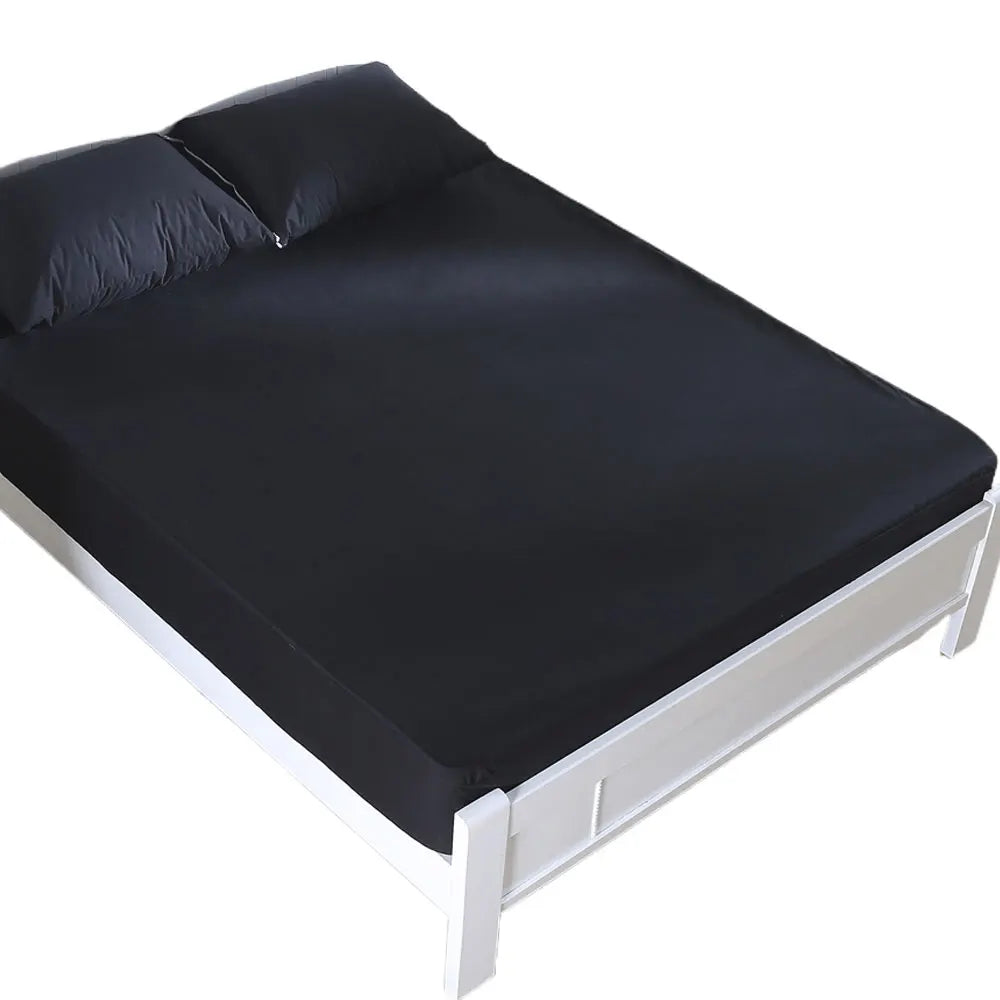 Solid Mattress Protector Waterproof Sheet Cover Black/Grey/Navy Blue Bed Mattress Pad Cover.