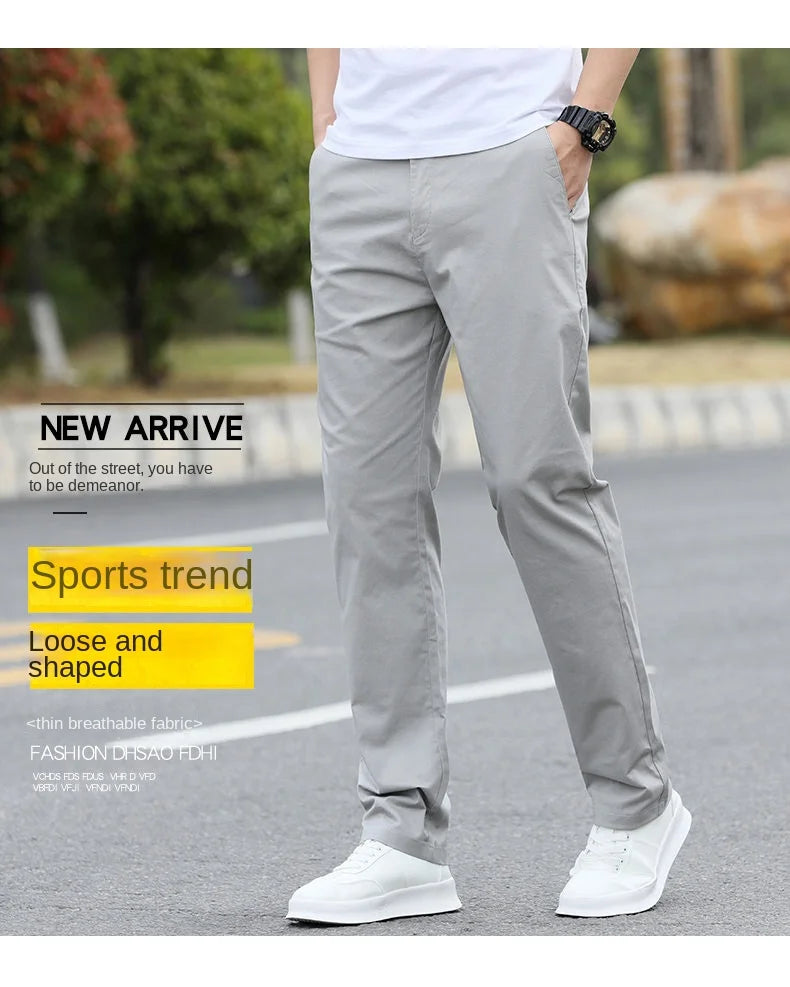 Men's High-Quality Chinos -Cotton Casual Trousers - Breathable Straight Pants (Sizes w28-w40).
