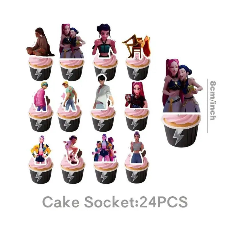 NEUE Dämon Jäger Kpop Geburtstag Dekorationen Set Geschirr Luftballons Banner Tischdecke Tasche Kpop Kuchen Dekor Für Mädchen Party Gefälligkeiten.