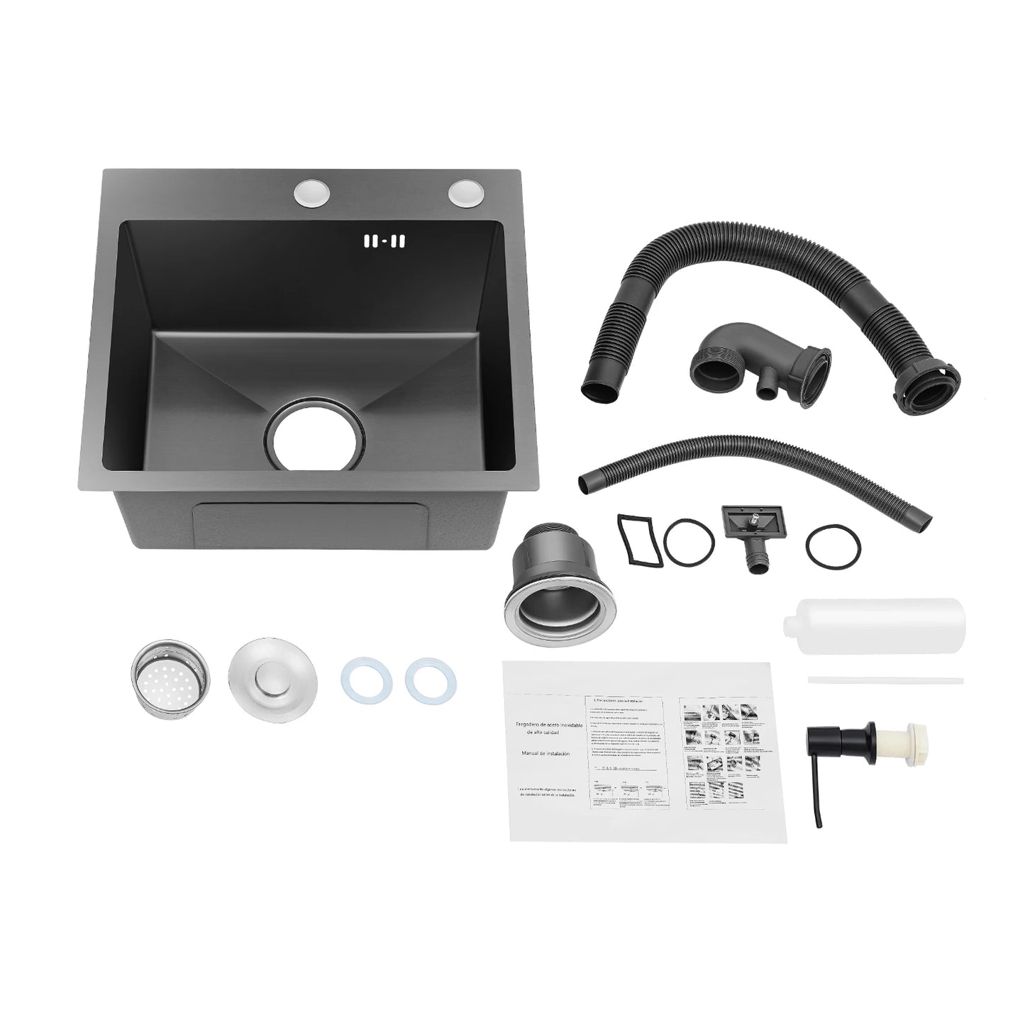 Edelstahlspüle, gut abdichtendes modernes Küchenspülbecken mit Abflusskorb für Häuser/Restaurants/Wäschezimmer