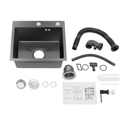 Edelstahlspüle, gut abdichtendes modernes Küchenspülbecken mit Abflusskorb für Häuser/Restaurants/Wäschezimmer