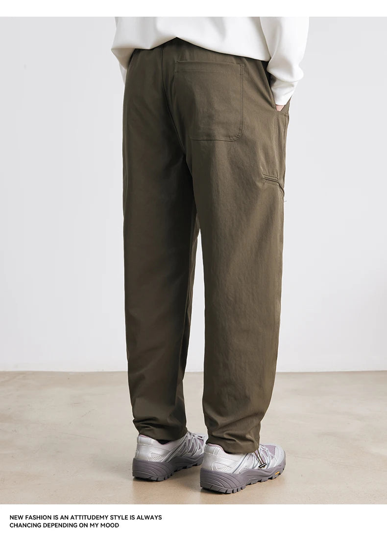 Men's American Overalls Spring and Autumn 2025 New Slim Scimitar Pants All-match Drawstring Casual Pants Wide-leg Pants.