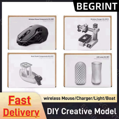 For Bambu Lab 3D printing DIY Creative Model Computer A1 Mini Wireless Mouse charger LED Light  Boat Gifts 3D Printer Parts.