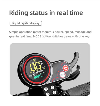 BOYUEDA S3-11 Electric Scooter, 120km Range, 85km/h Max Speed, 2*3000W Motor, 60V 38AH Battery,11-inch Tire,  LCD Display