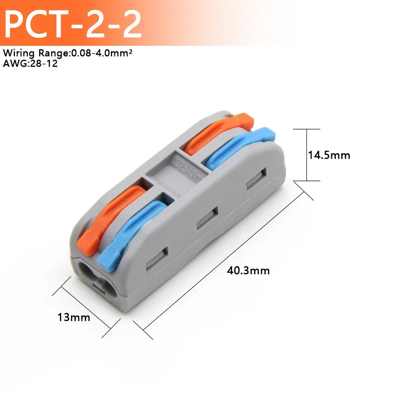 1~100pcs Quick Wire Connectors Universal Compact Splicing Wiring Cable Connection 0.08-4.0mm2 Push-in Conductor Terminal.