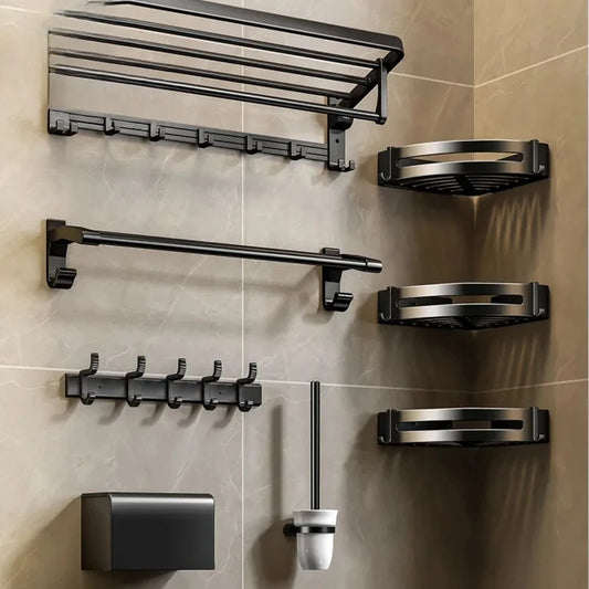 Metalle Badezimmer Handtuchhalter Stanzfreier Rack Toilettenanhänger Raum Aluminium Badezimmer Handtuchhalter, Handtuchhalter, Handtuchhalter Badezimmer