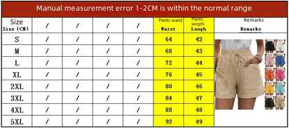 Women's High-waisted Loose-fit Solid Color Casual Shorts Pocket Bell Bottoms.