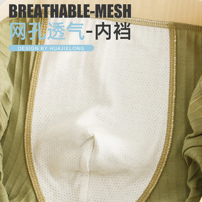 3 Teile/paket 100% Baumwolle Solide Gestreiften männer Boxer Sexy Atmungsaktive Mesh U Gabelung Unterwäsche Hohe Elastische Erweitern Bund Unterhose