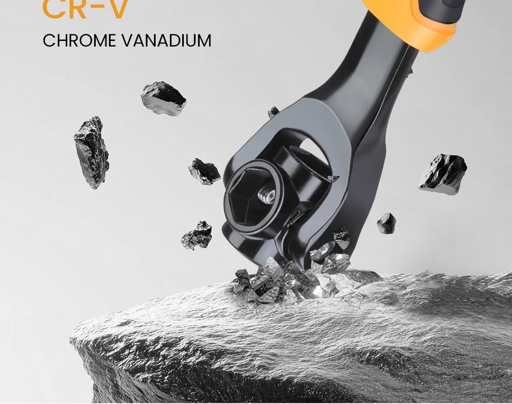 AIRAJ Schraubenschlüssel, 52-in-1-Werkzeugstecknuss, funktioniert mit Universal-Ratsche, Spline-Schrauben, Hülsen-Rotationswerkzeug, 360-Grad-Multifunktions-Handwerkzeug