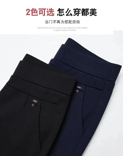 Büro Dame Feste Big Size 6XL Alle-spiel Bleistift Hosen Frühling Herbst Mode Frauen Elastische Hohe Taille Taschen Gerade hosen