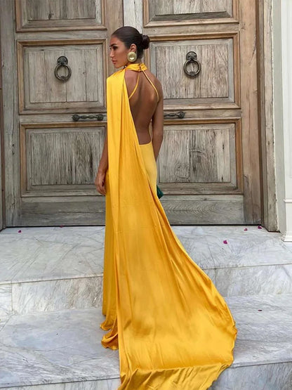 Elegante Feste Band Frauen Halfter Kleid Off Schulter Ärmellose Backless Dünne Weibliche Maxi Kleider 2025, Sommer Neue Chic Dame Robe