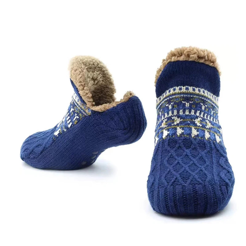 1 Pair Warm Winter Non-slip Floor Socks Women Men Snow Socks Sleep Carpet Socks Slippers Comfortable Soft Non-slip Yoga Socks.
