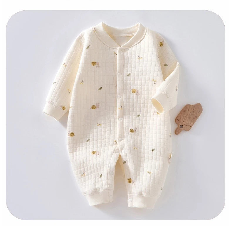 AYNIGIELL Baby Warm Overall Herbst und Winter Baby Baumwolle Kleidung Neugeborenen Pyjamas Niedlichen Muster Gedruckt Baby Overall.