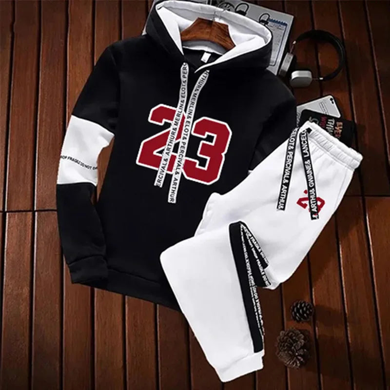 Sweatshirts for Men Casual Men's Set Hoodie Sports Pants and Sportswear Sport Daily Comfortable Fashion Tracksuit Hot Sales 2024.