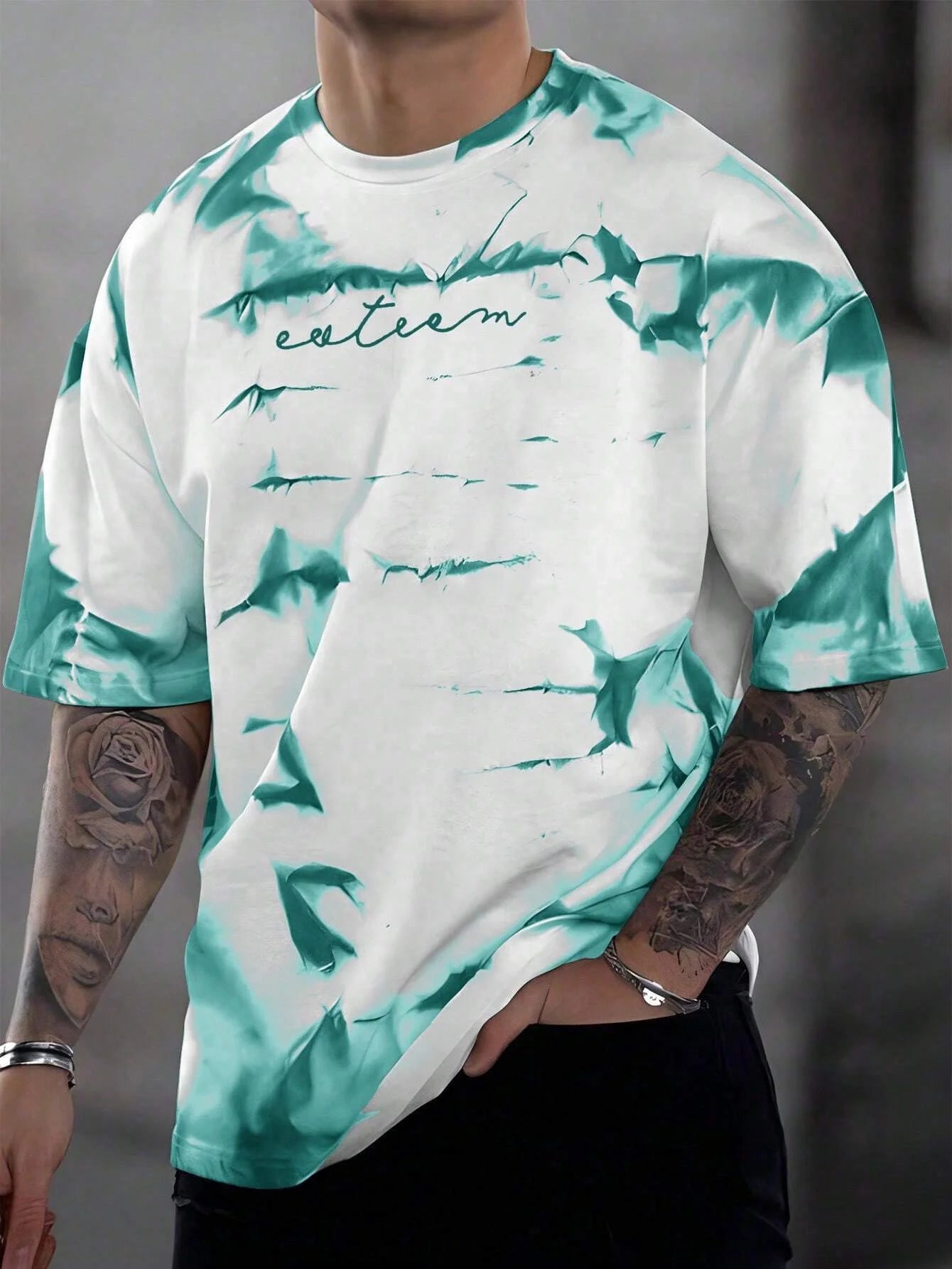 3d printing summer new men's casual simple short-sleeved T-shirt polyester fiber comfortable breathable printed short-sleeved.